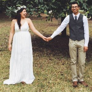 Backless White Dress